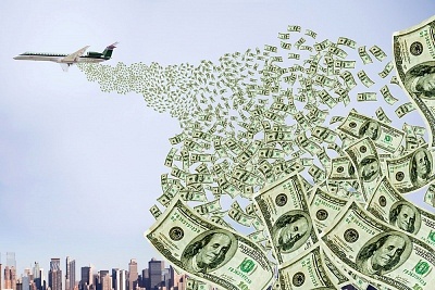 plane dropping money