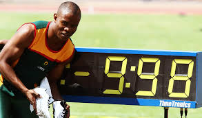 Simon Magakwe's blistering NR of 9.98s earned him the continent's top spot in 2014.  (Photo Credit: http://www.athleticsnews.co.za).